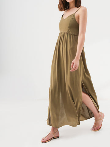 Open Back Maxi Slip Dress